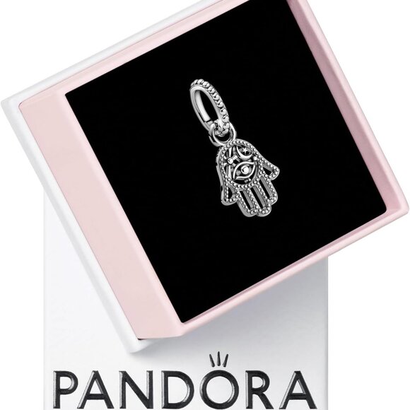 Sterling Silver Hamsa Hand Charm for Bracelets Gift for Her Jewelry - Picture 1 of 2